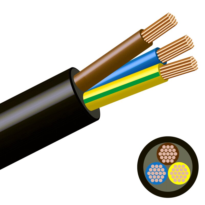 Câble électrique 3 fils (3x0,75 mm²) – au mètre