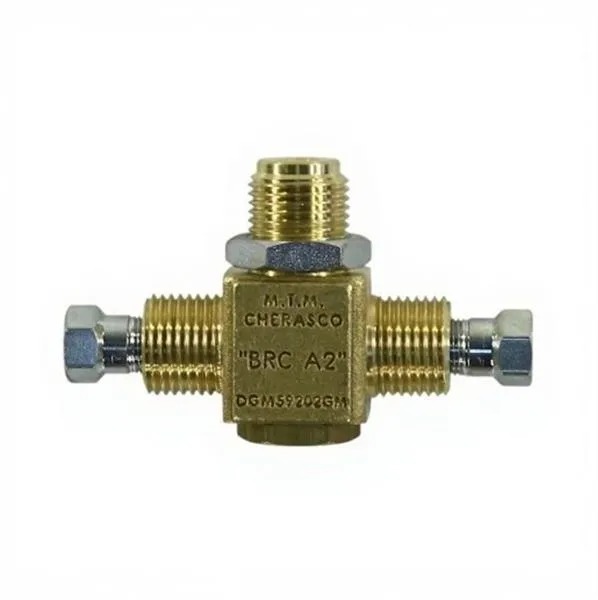 T-pièce CNG BRC 6 mm avec clapet & support