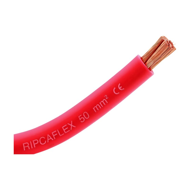 Câble de batterie 50mm rouge, prix par mètre