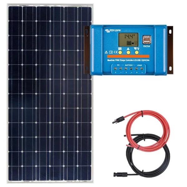 Camper set – rigid solar panel 150W with 10A charge controller