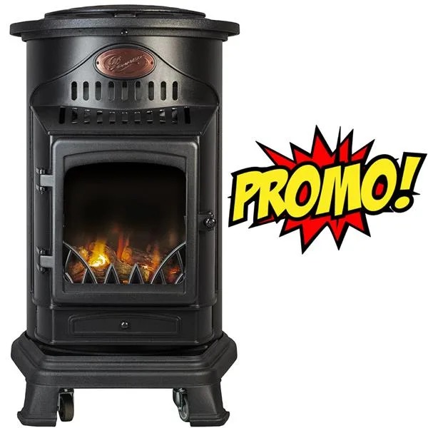 Provence Gaskachel - Mobiele Gasverwarming in Mat Zwart