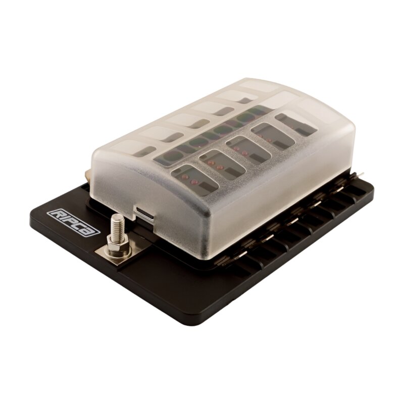12-way fuse holder with LED indicator