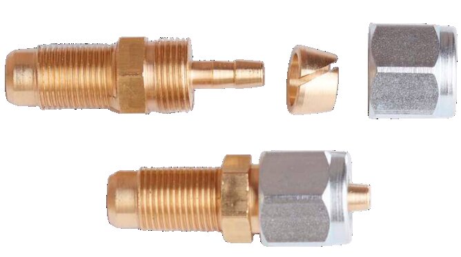 Koppeling voor pvc leiding 6mm / M12x1