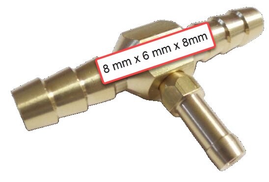 Raccord en T Laiton 8x6x8 pour Tuyau