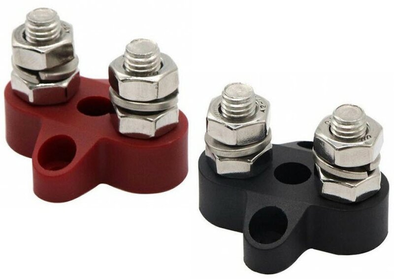 Victron Dual Terminal Stud M8-linked set (1r/1b)