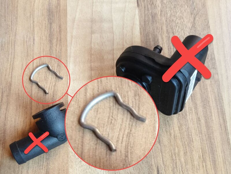 Klem voor AC T-stuk op map-sensor vast te zetten