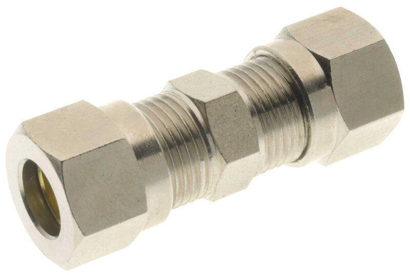 Raccord à compression cuivre 6 mm  (chrome)
