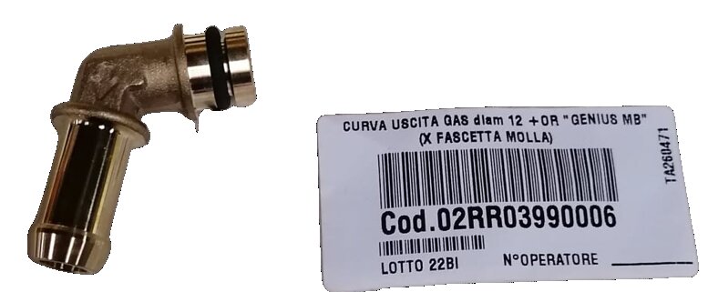 Coude BRC évaporateur gaz 12mm avec joint