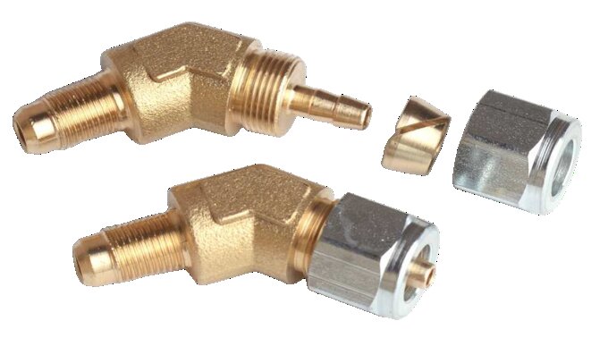 Verbinding voor PVC leiding 6mm / M10x1 135°
