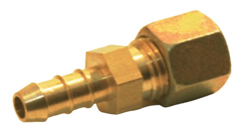 Slangnippel ø8mmx8mm koper x rubberen slang