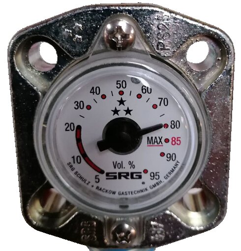 Tank gauge SRG D=300-90° with clock and powerful magnet